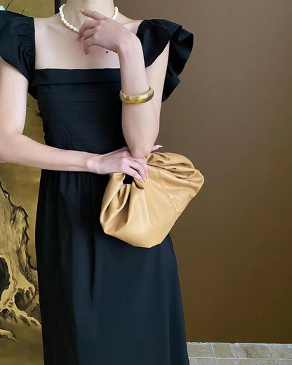 小飛袖方領連身裙