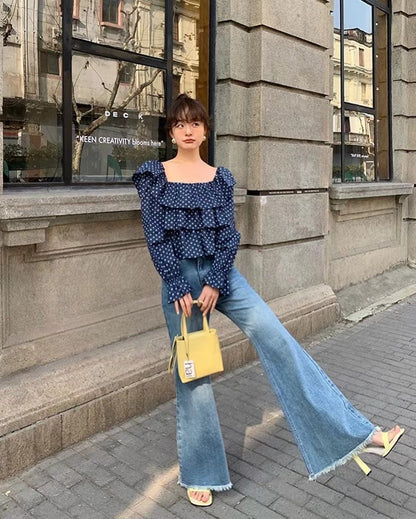 Patchwork Polka Dot Crop Top