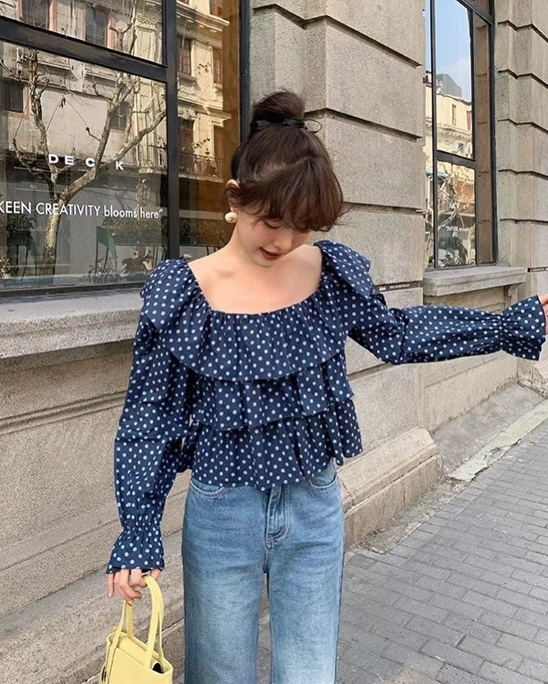 Patchwork Polka Dot Crop Top