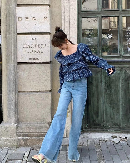 Patchwork Polka Dot Crop Top