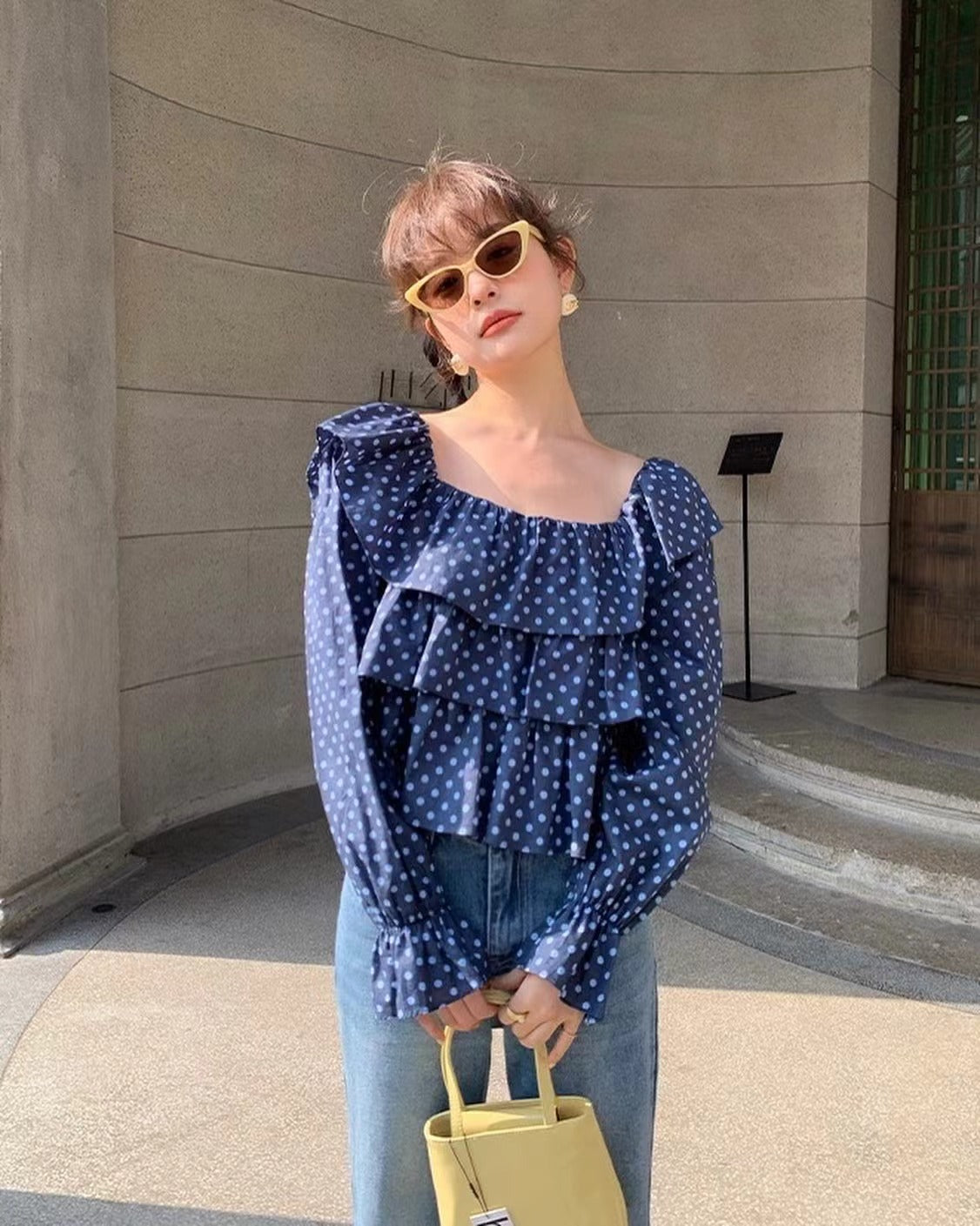 Patchwork Polka Dot Crop Top