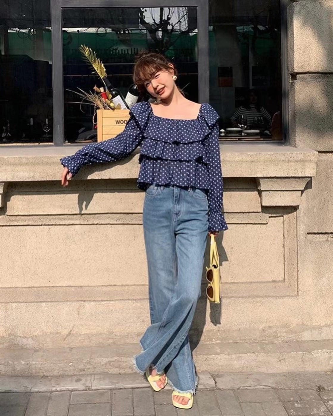 Patchwork Polka Dot Crop Top