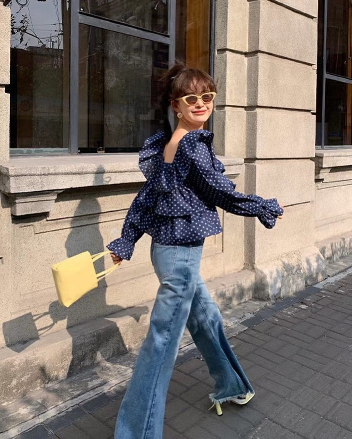 Patchwork Polka Dot Crop Top