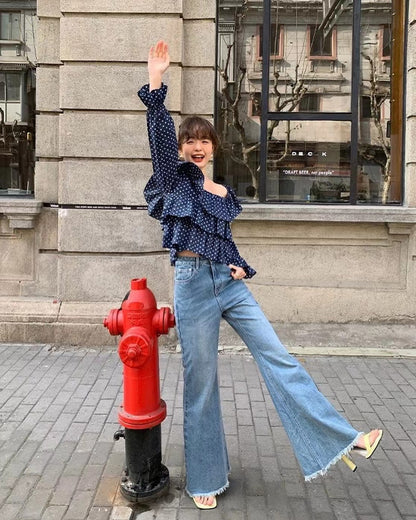 Patchwork Polka Dot Crop Top