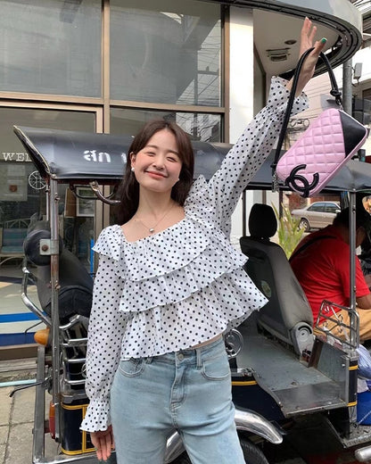 Patchwork Polka Dot Crop Top