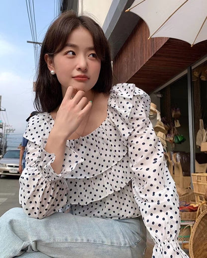 Patchwork Polka Dot Crop Top