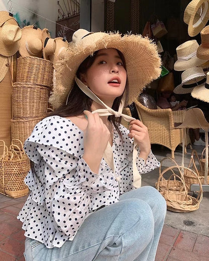 Patchwork Polka Dot Crop Top