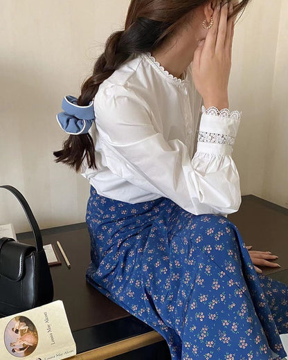 French Floral Midi Skirt