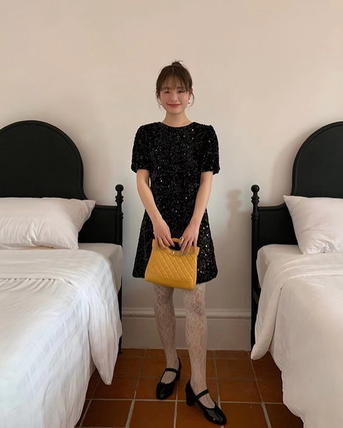 亮片露背連身裙