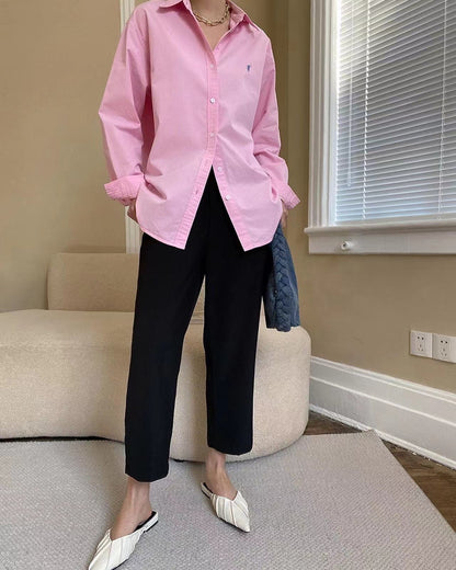 ハイウエストアンクル丈のスラックス