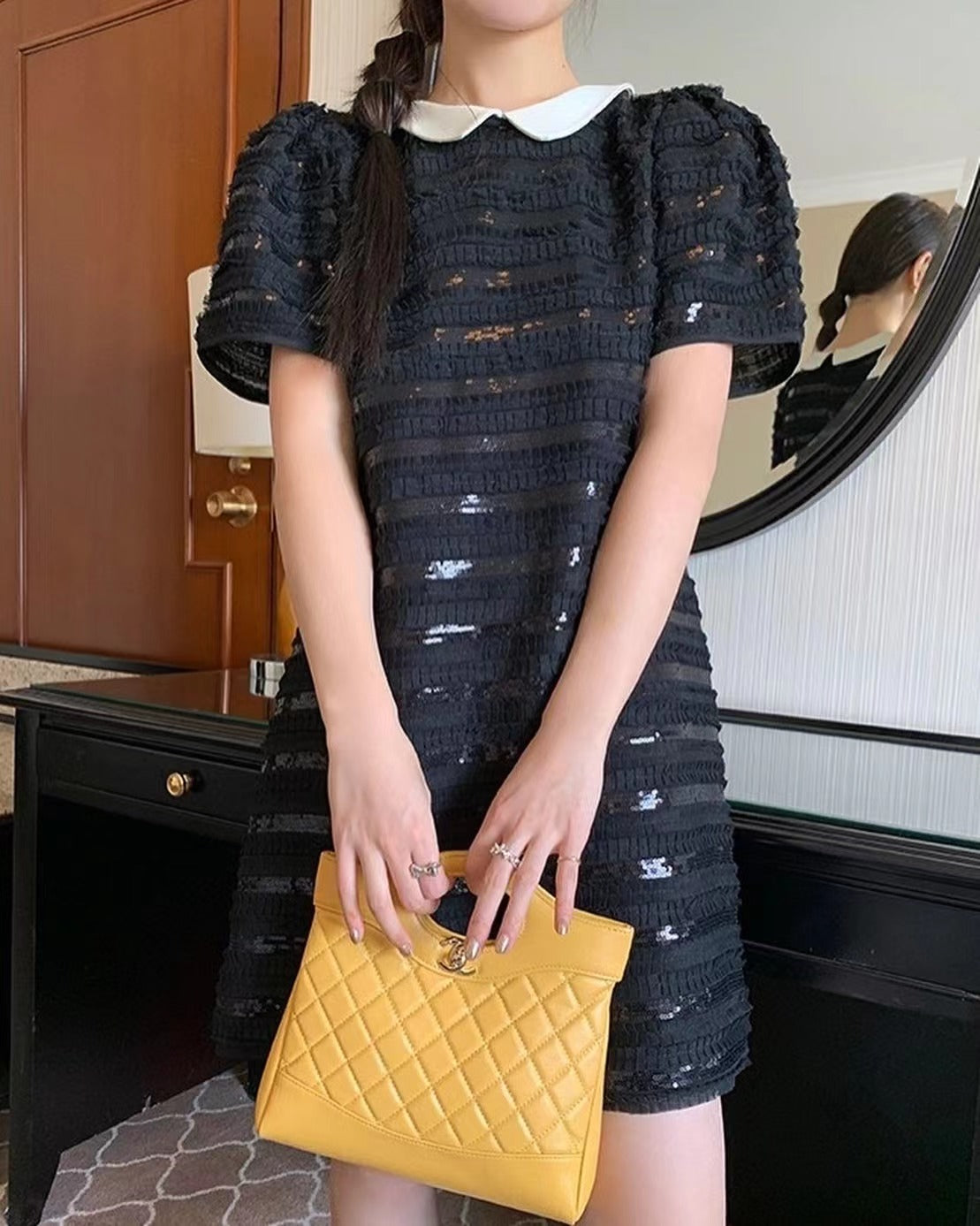 Sequined Babydoll Dress