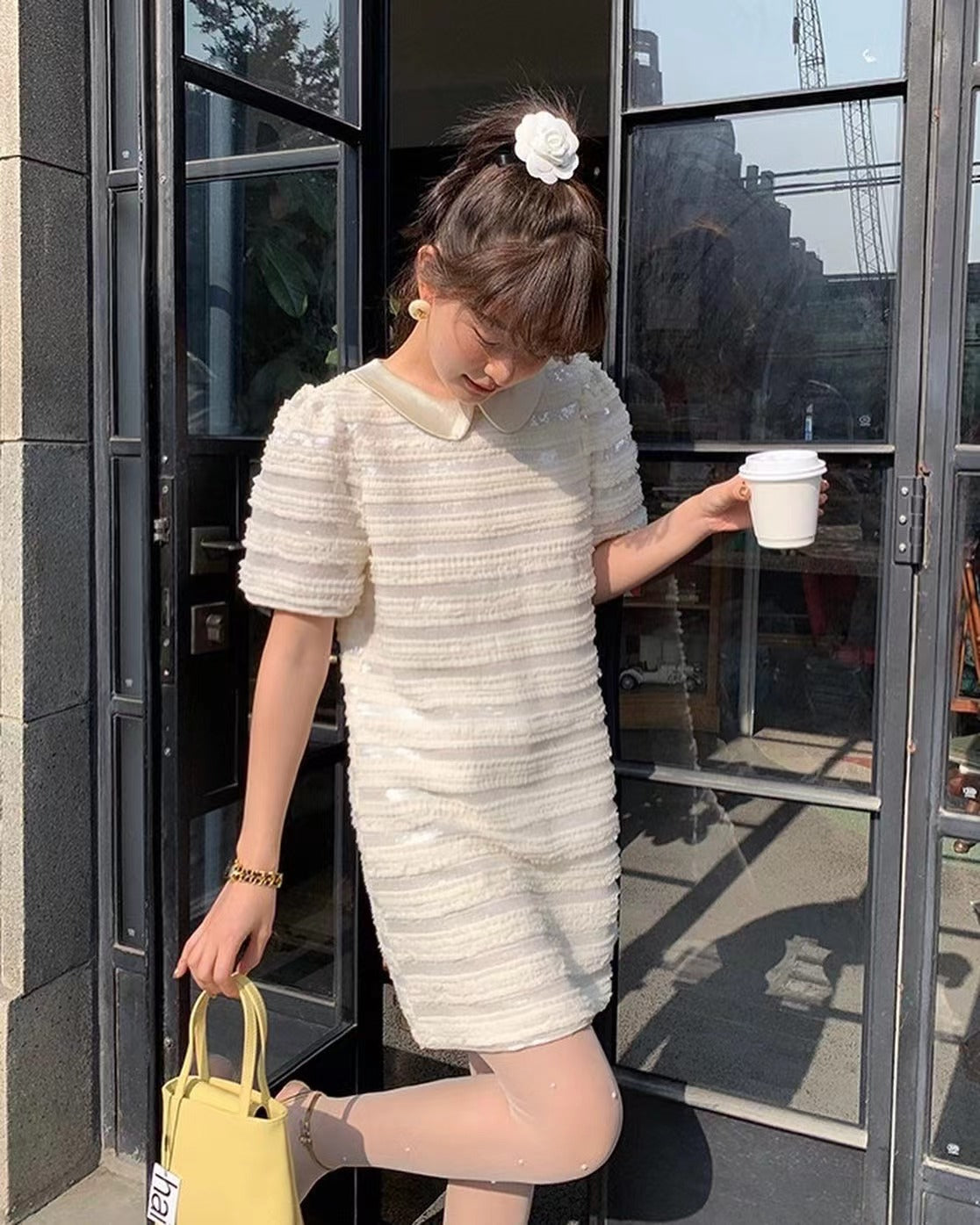 Sequined Babydoll Dress