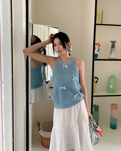 Halter Neck Bow Tie Vest