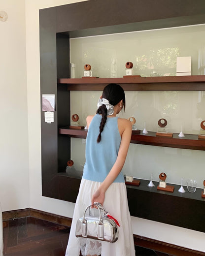 Halter Neck Bow Tie Vest