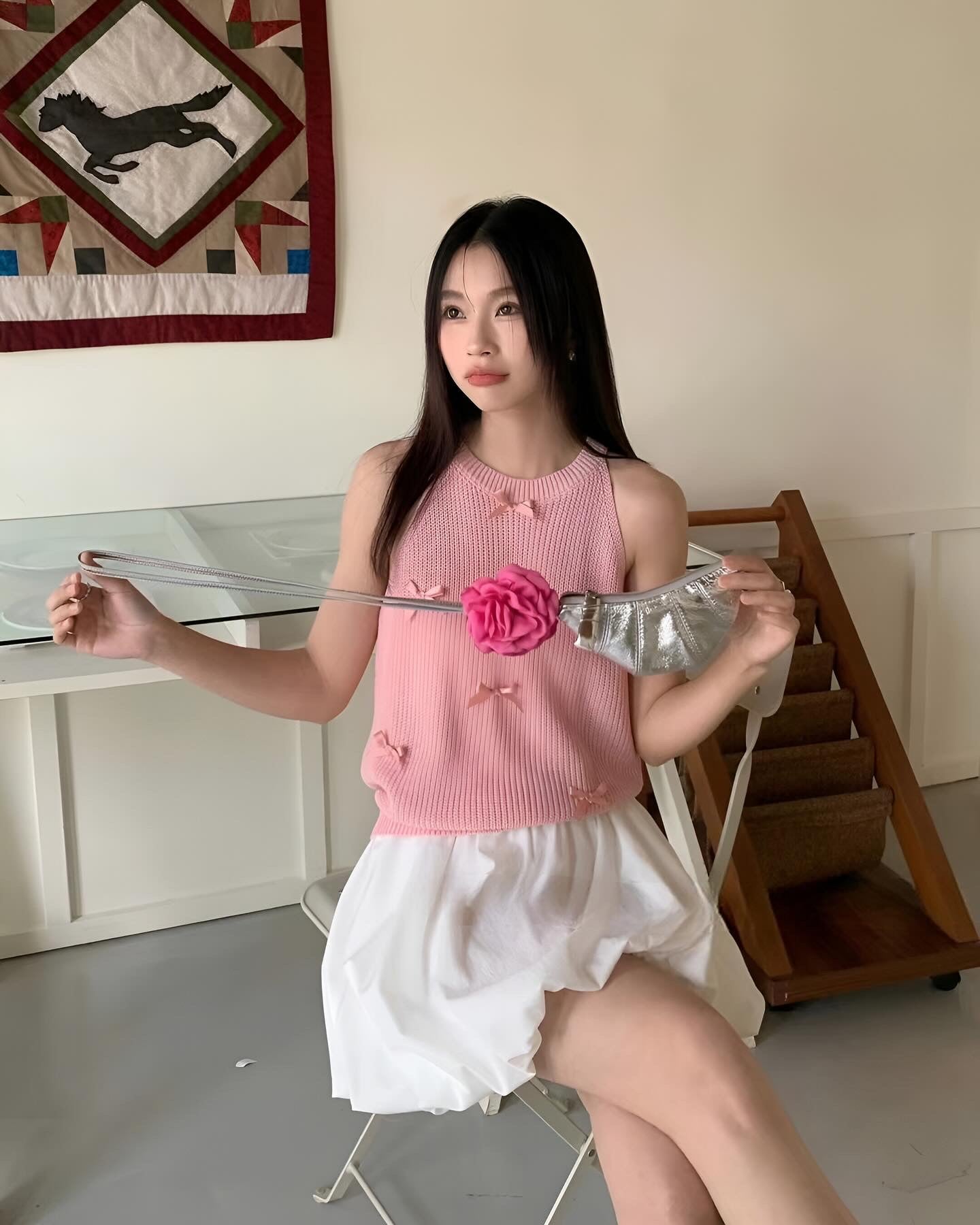 Halter Neck Bow Tie Vest