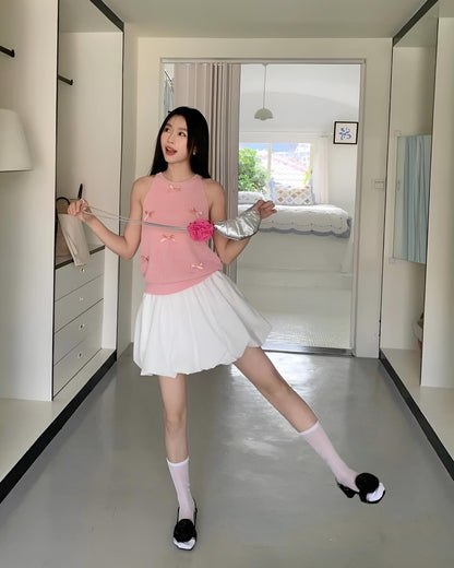 Halter Neck Bow Tie Vest