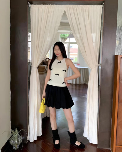 Halter Neck Bow Tie Vest