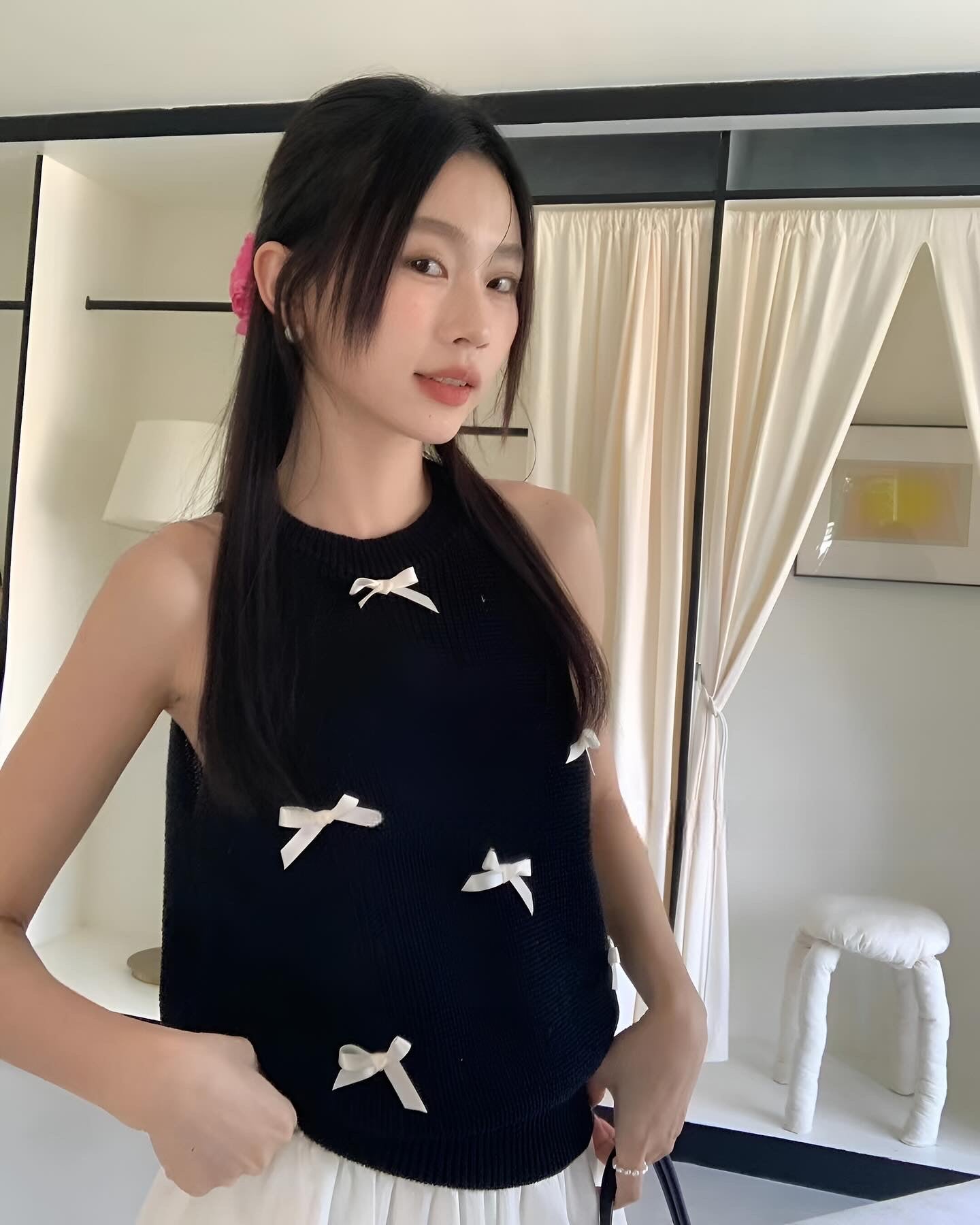 Halter Neck Bow Tie Vest