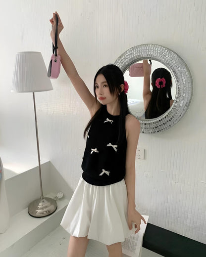 Halter Neck Bow Tie Vest