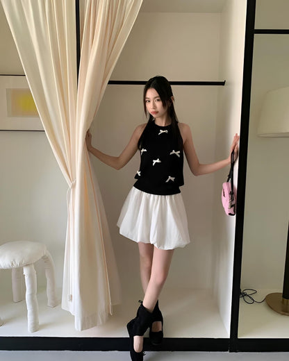 Halter Neck Bow Tie Vest