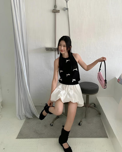 Halter Neck Bow Tie Vest