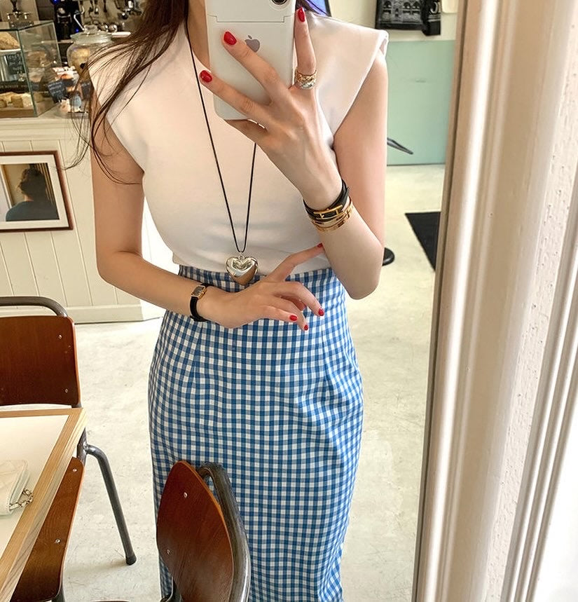 Plaid Midi Skirt