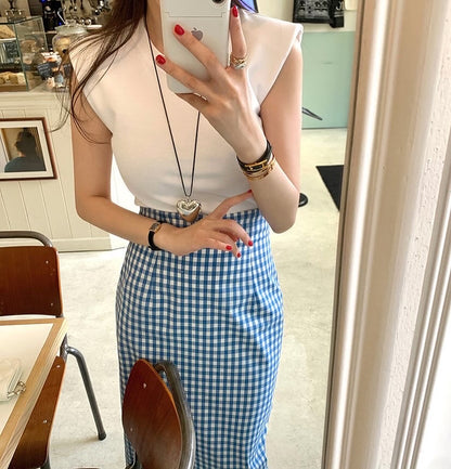 Plaid Midi Skirt