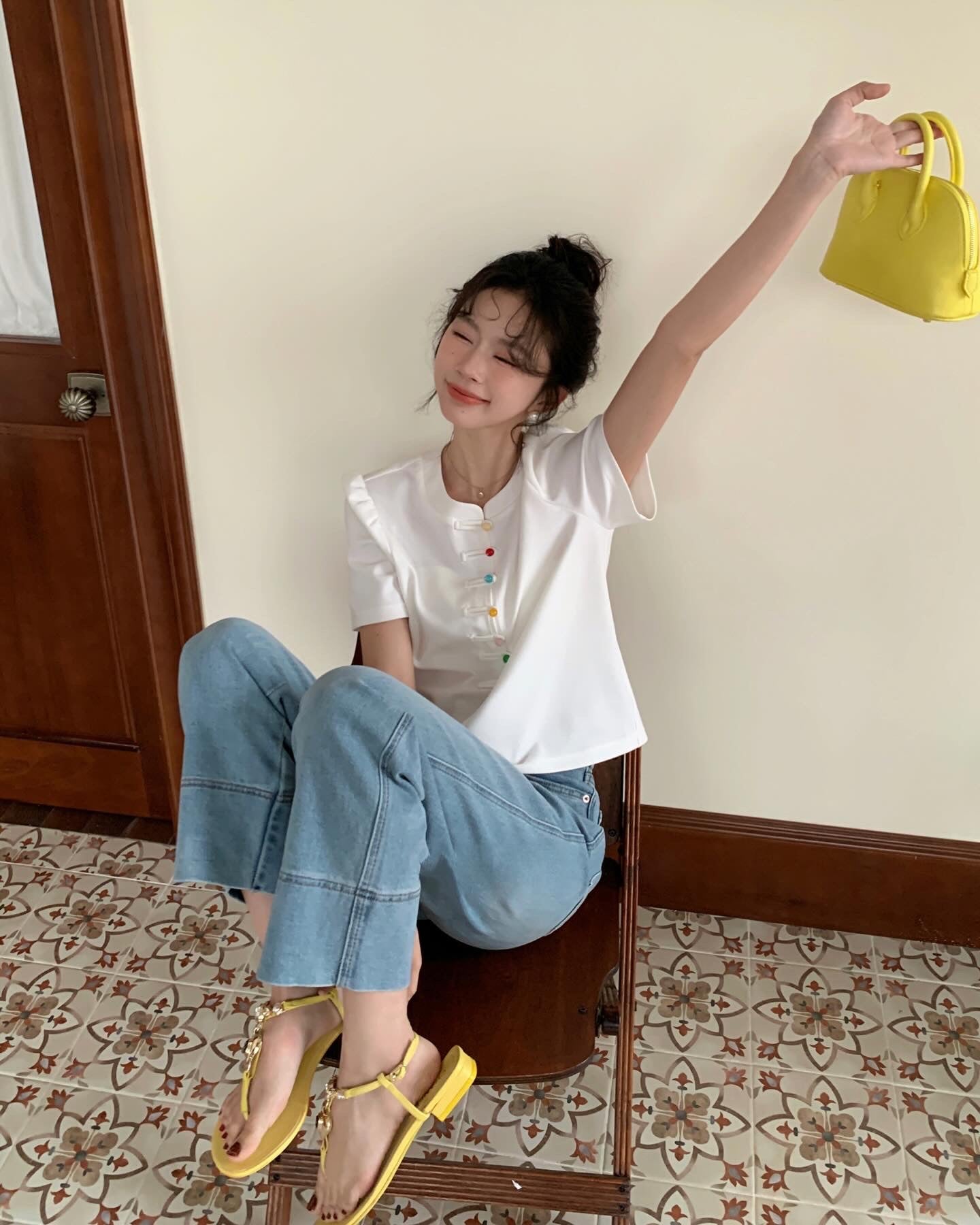 Rainbow Button T-shirt