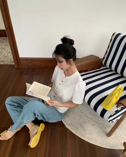 Rainbow Button T-shirt