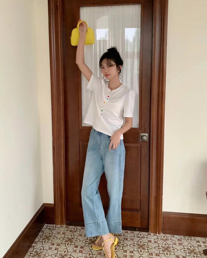 Rainbow Button T-shirt