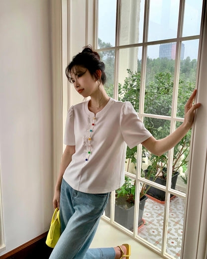 Rainbow Button T-shirt