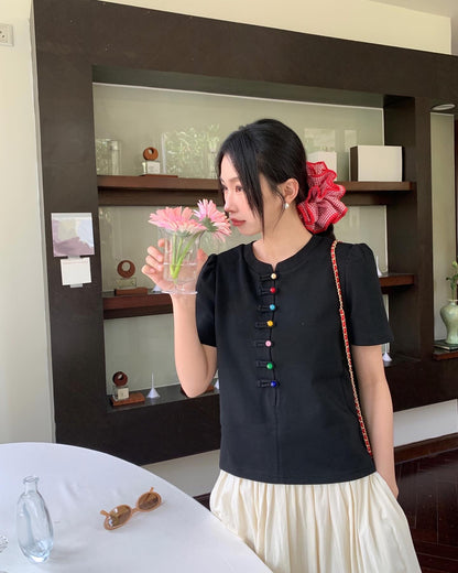 Rainbow Button T-shirt