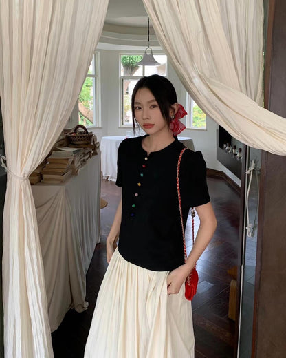 Rainbow Button T-shirt