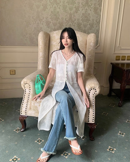 French Embroidered Long Dress