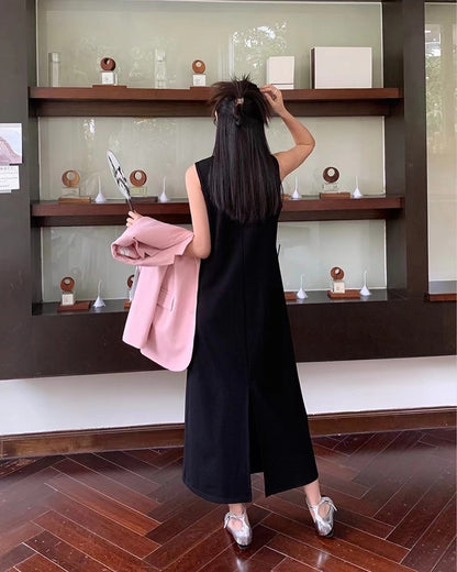 Chinese Knot Button Tassel Vest Dress