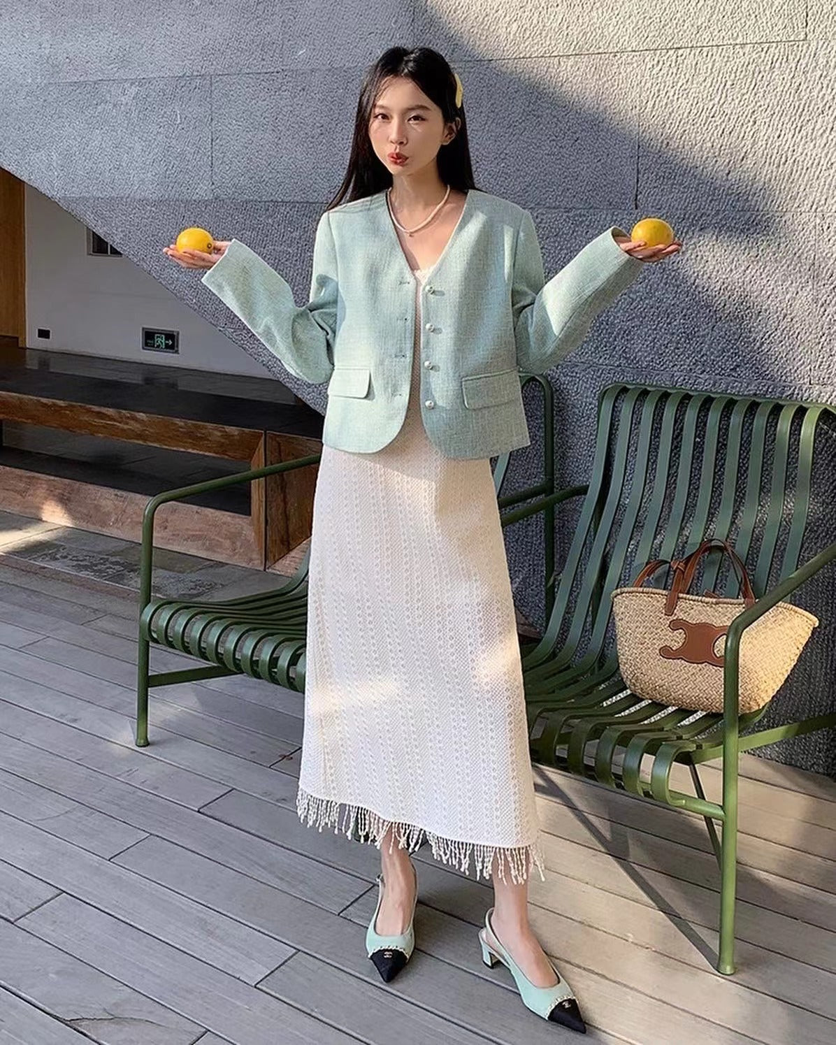 Lace Fringe Trim Dress