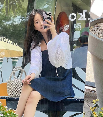 Halter Neck Denim Dress