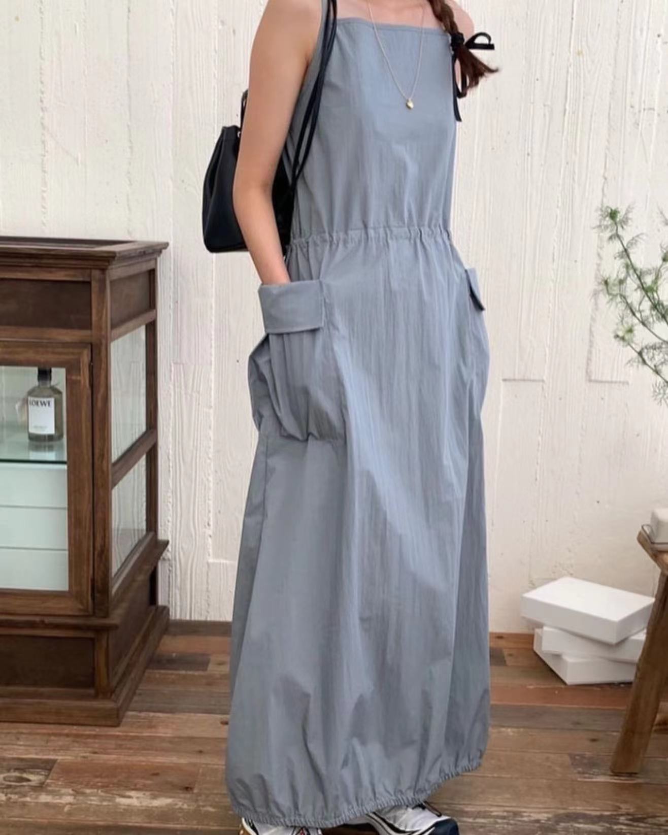 サスペンダーオーバーオールワンピース