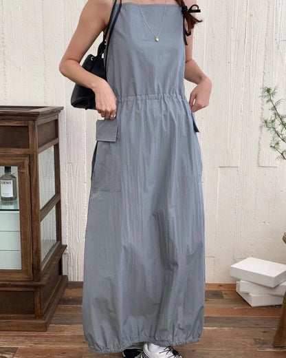サスペンダーオーバーオールワンピース