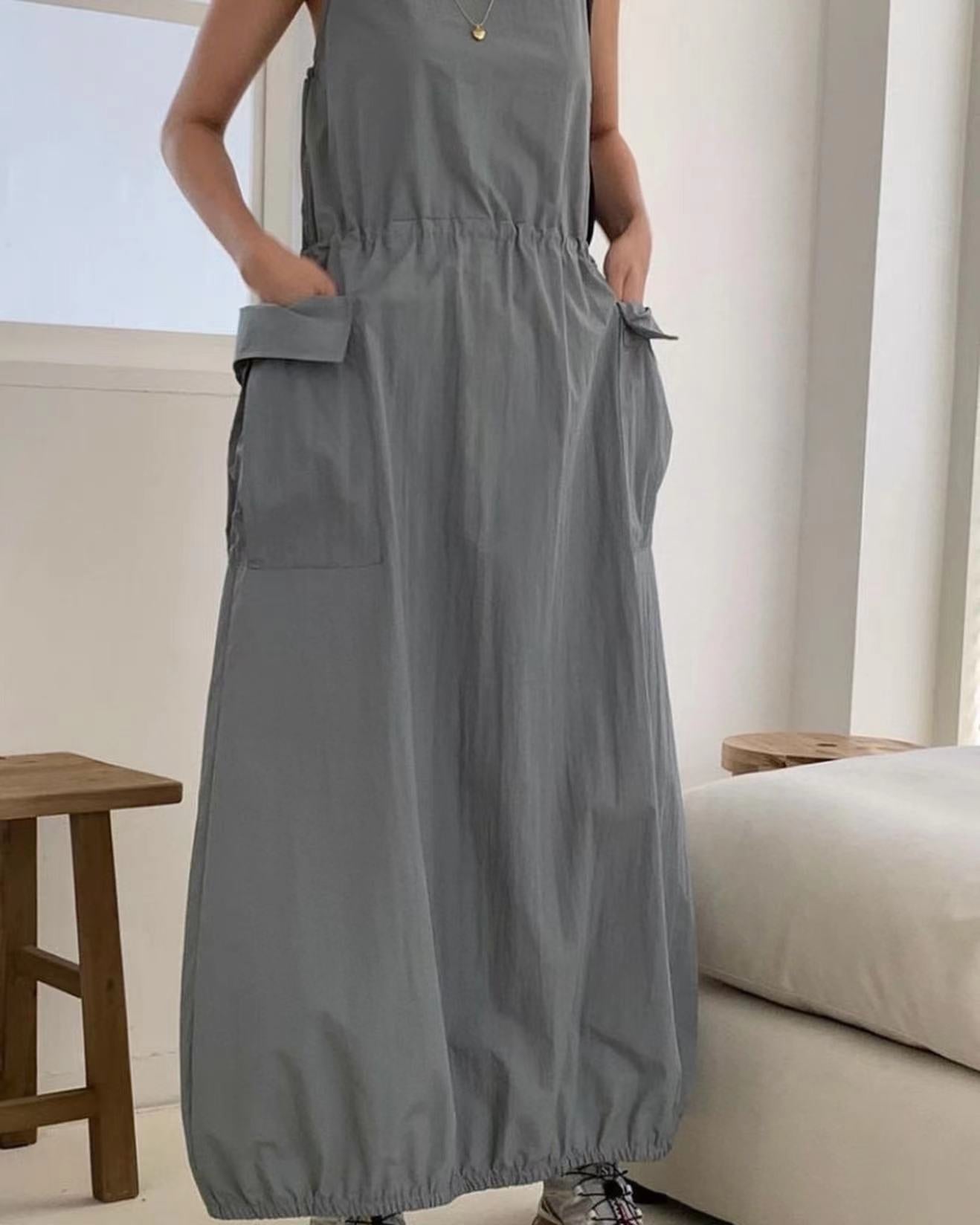 サスペンダーオーバーオールワンピース