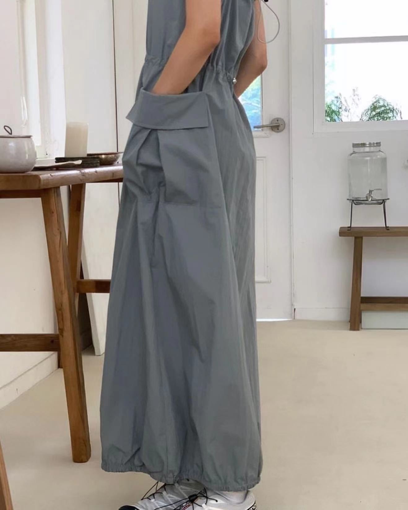 サスペンダーオーバーオールワンピース