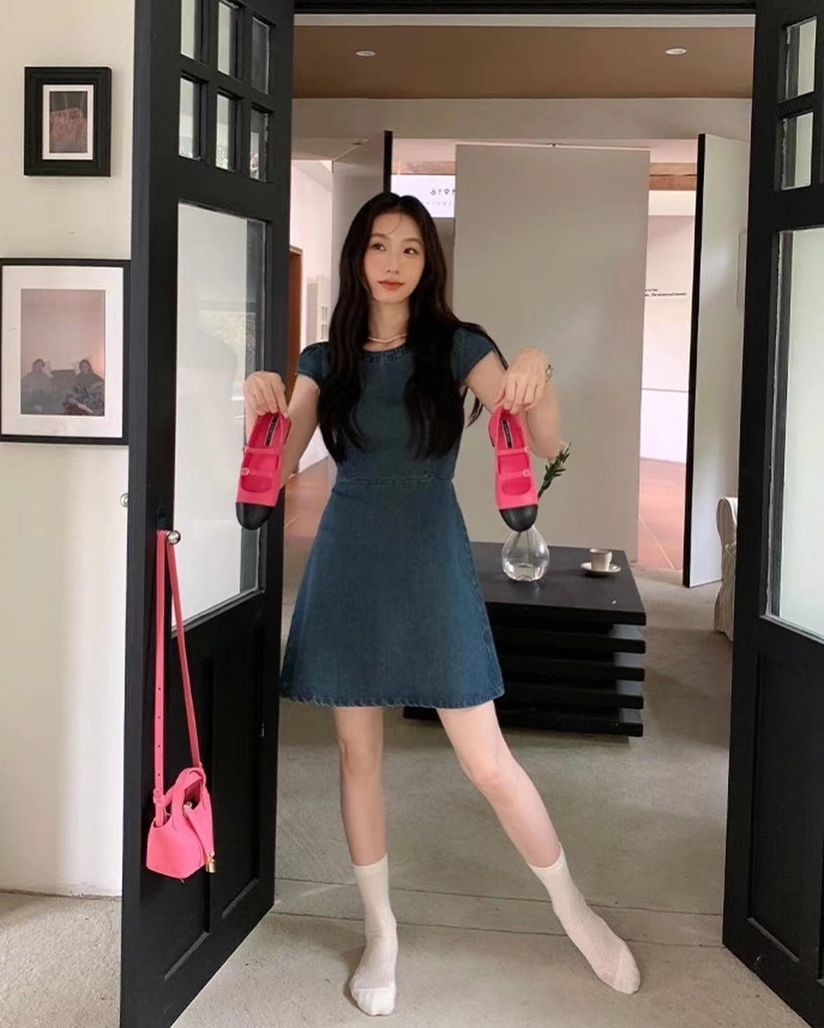 Backless Denim Dress