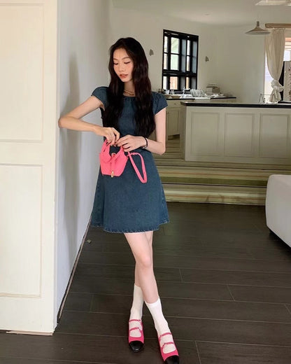 Backless Denim Dress