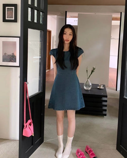 Backless Denim Dress