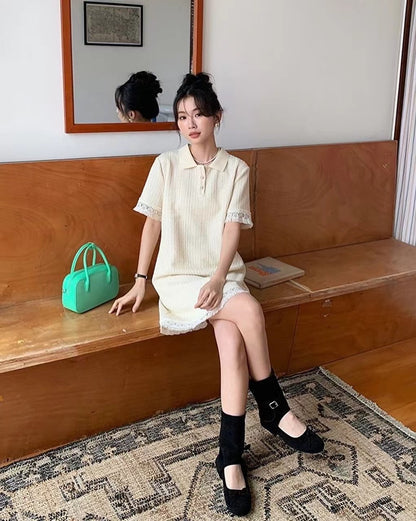 レーストリムポロワンピース