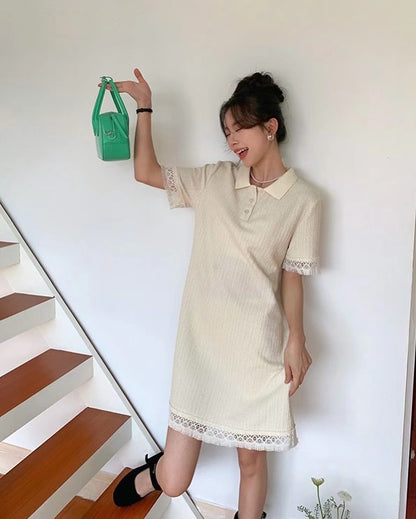 レーストリムポロワンピース