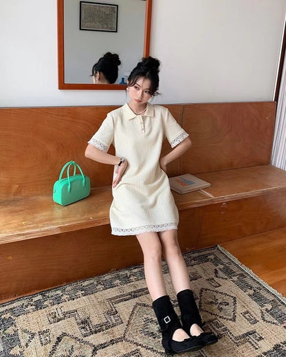 レーストリムポロワンピース