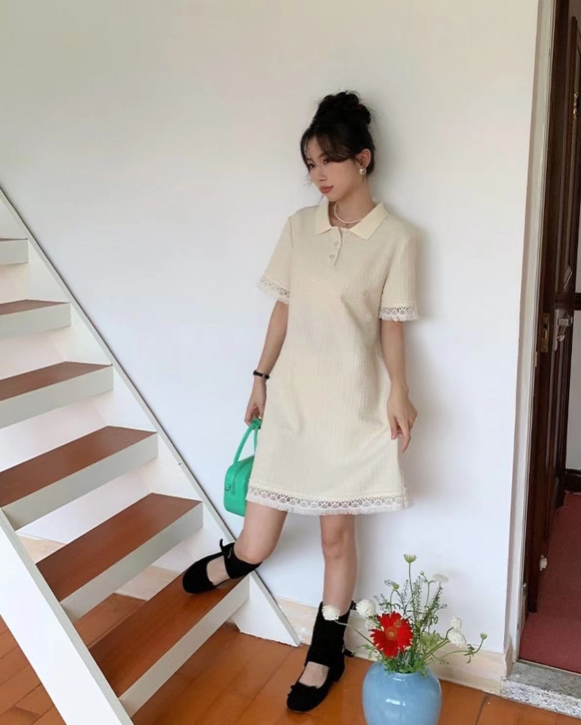 レーストリムポロワンピース