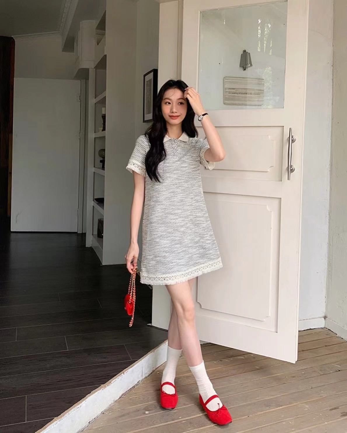 レーストリムポロワンピース