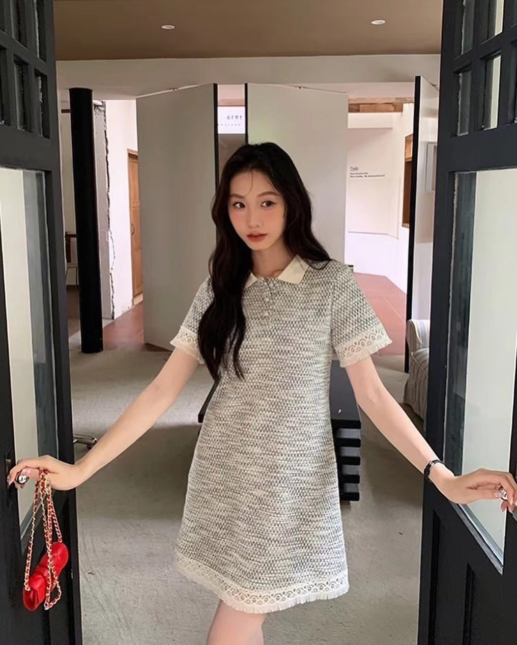 レーストリムポロワンピース